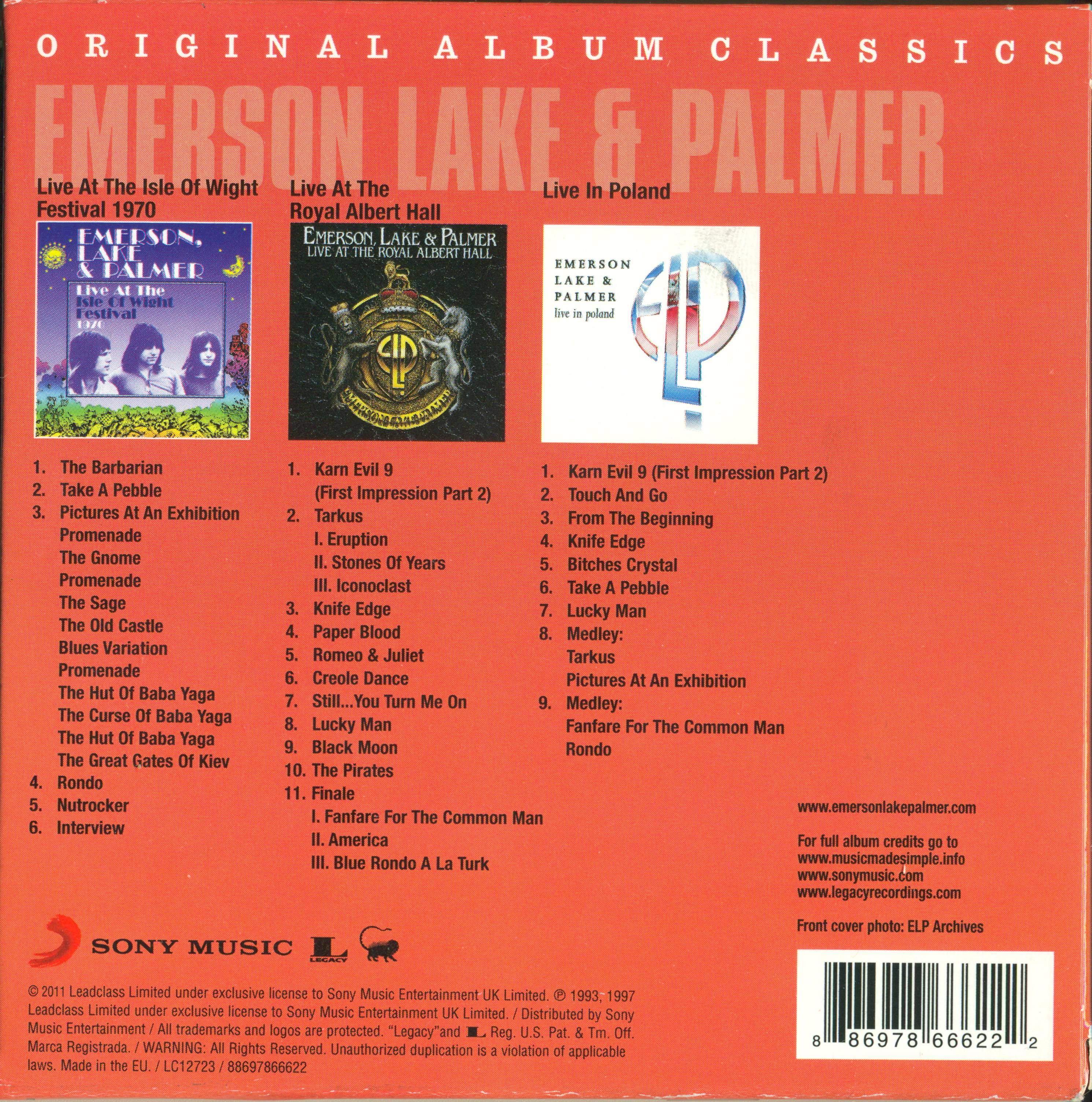 Emerson, Lake and Palmer Original Album Classic [box ak d]